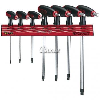 Jeu de clés Allen T 7 pièces avec support mural Teng Tools