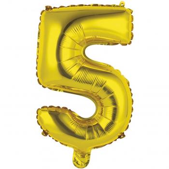 Goldesener Mini‑Zahlballon 5