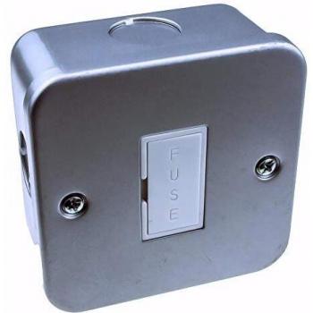 Single Gang Metal Clad Steel Unswitched 13A Fuse FCU Box