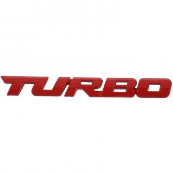 Logo Turbo 3D Rojo en Metal para Auto y Motocicleta