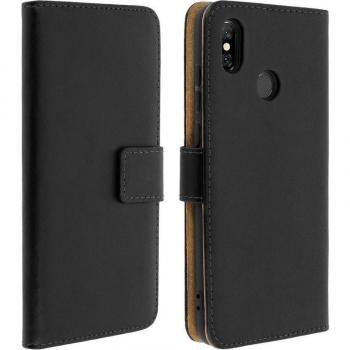 Funda de libro para Xiaomi Redmi Note 6 Pro de cuero negro