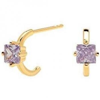 Lavender Lis Paola Pendientes de Diseño Oro-Plata