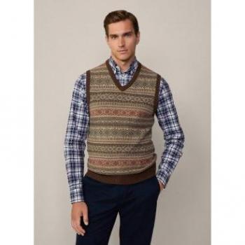 Fairisle Verde L – Chaleco Casual de Lana Hackett London HM703222 2024