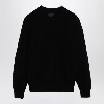 Givenchy, Round-neck Knitwear, male, Black, Size: L 4G Collection Black Cotton Sweater