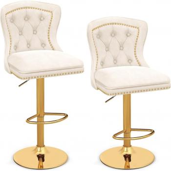 Bar Set Velluto Regolabile 97-117cm Bianco