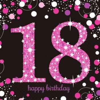 Tovaglioli compleanno 18 anni scintillanti