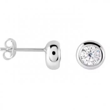 Orecchini Punto Luce Argento Rodiato con Zirconia Cubica