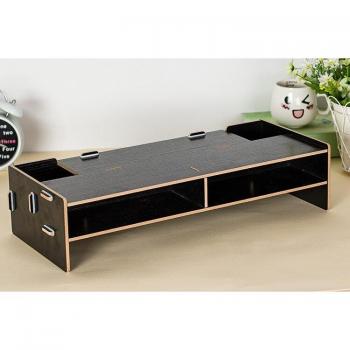 Estantería de Oficina de Madera con Soporte de Monitor y Cajonera