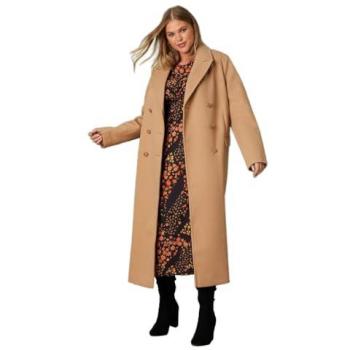 Camel Women's Curve Military Coat