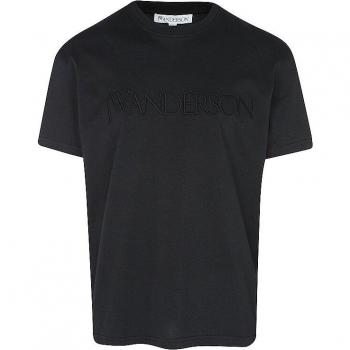 T-Shirt JW Anderson Uomo Nera con Ricamo