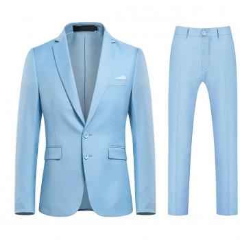 Traje Slim Fit Azul Claro para Hombre 2 Piezas