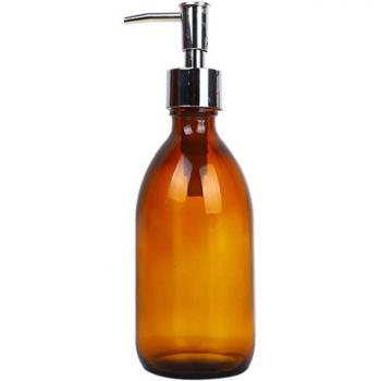 Nordic Style Brown Refillable Glass Bath Bottle