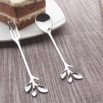 Mini cuillère en acier inoxydable 304 avec fourchette à fruits