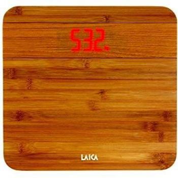 Laica PS1067 Elektronische Körperwaage – 150 kg, Bambusholz-Trittfläche, LED