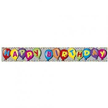 Holographic Birthday Balloon Banner 6 Count