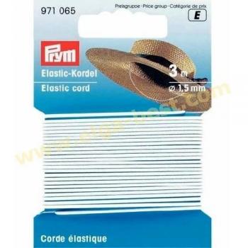 Polyester Elastic Cord, White, 1.5 mm