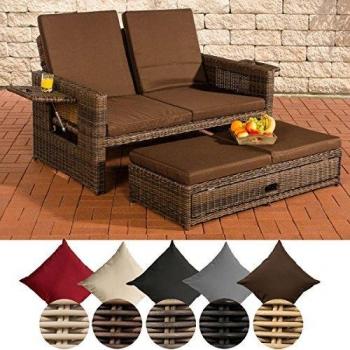 Fauteuil Lounge Ancona en Polyrotin Marron