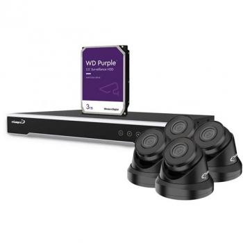 Kit de sécurité vidéo IP 4MP avec NVR 4 canaux et 4 caméras