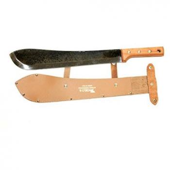 ANGELO B. Machete con fodero in cuoio 35 cm