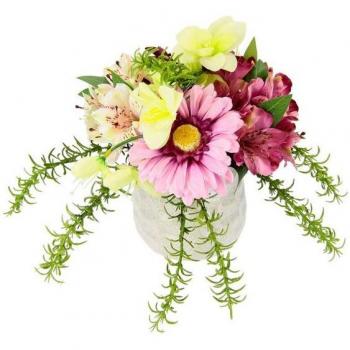 I.GE.A. Kunstblume Florale Eleganz, Topf aus Keramik, 23 cm