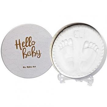 Baby Art Magic Box Round Shiny Vibes Elegant Gift Box for Baby Footprint or Handprint