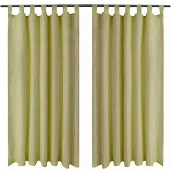Luxury Cream Micro-Satin Curtains with Loops
