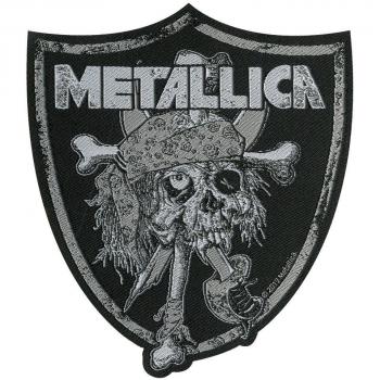 Metallica Raiders Skull Emblem Patch Schwarz Grau
