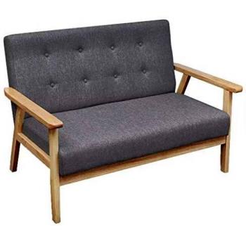 VidaXL Sofa 2 Sitzer Loungesofa Stoff Hellgrau