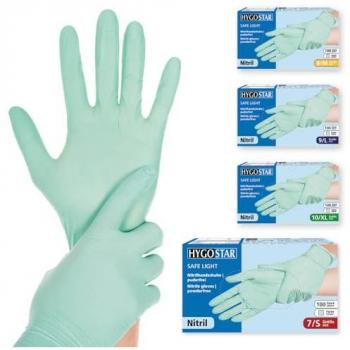 Einweg-Hygistar Nitril-Handschuhe S (Größe) – Safe Light, Grün, 100 Stück pro Packung
