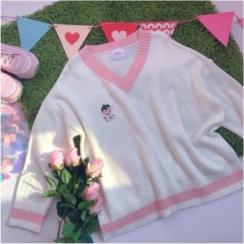 Sweet Printed Sleeveless Sweater Vest