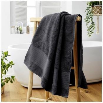 Drap de bain en coton bio 600 g/m² 90x150 cm couleur Gris Orage