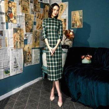 Classic Modern Cotton Cheongsam Dress