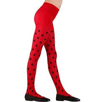 Widmann 01245 Mädchenstrumpfhose Marienkäfer – Rot/Schwarz – 7‑10 Jahre