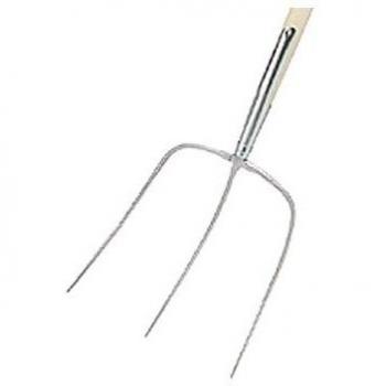 Eichen‑Reutergabel 3‑Zinken – 135 cm Handgriff, 26 x 20 cm