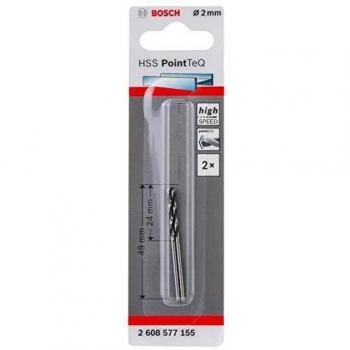 Bosch HSS PointTeQ Drill Bit 2mm Pack of 2