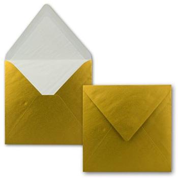 Enveloppe Set 25 stuks – Goud Metaaldiering, 16x16 cm