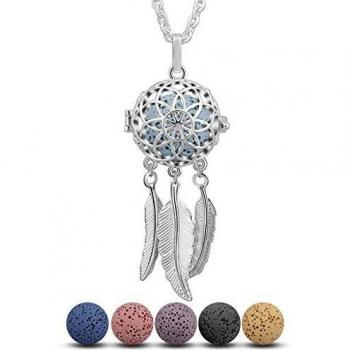Collier Aromathérapie Argent Diffuseur Huile
