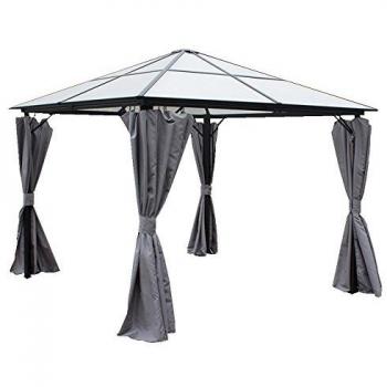 5.1m x 3.6m Forest Garden Furnished Wooden Garden Gazebo with Timber Roof (seats 22)