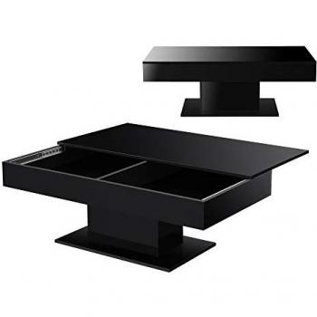 Couchtisch Lünen mit 2 Staufächern 40 x 110 x 60 cm Schwarz Hochglanz