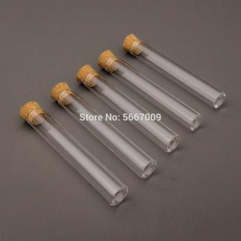 12x100mm Flat Bottom Glass Test Tubes with Cork Stoppers (50pcs)
