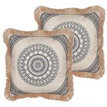 Modernes Wohnaccessoire: Dekokissen Set Beige Schwarz