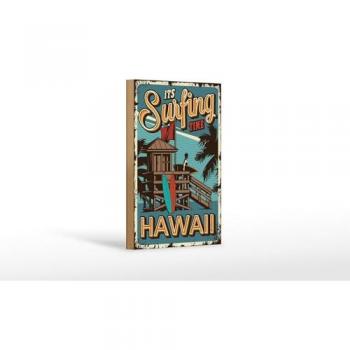 Holzschild Hawaii Surfing Vibes 12x18 cm