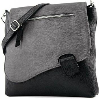 Modamoda T146 Ital Messenger‑Tasche – Dunkelgraue Ledertasche 2021