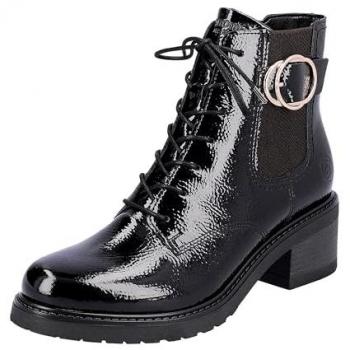 Remonte D1A72-01 Black Patent Women’s Lace Boots – Size 38 – Menarem Brand