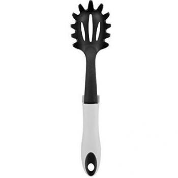 GripGlide – Black/White Spaghetti Spoon with Rest