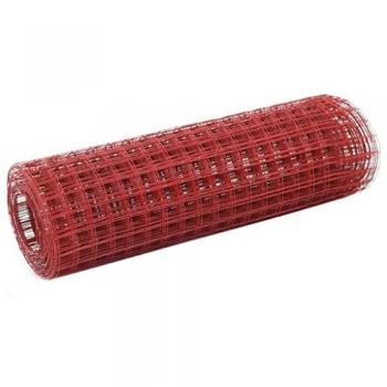 Grillage Acier 10x0,5 m avec revêtement PVC Rouge