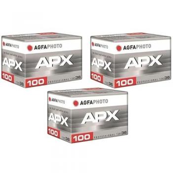 Agfa APX 100 Film Noir et Blanc Pack de 3 35 mm 36 expositions
