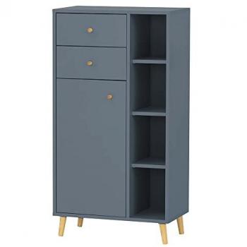 Lomadox Badschrank Midischrank BELFORT-80 in blau, 60,2x113,4x33,1 cm