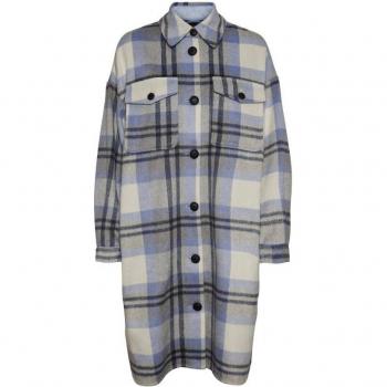 Blouson Carré Grisé à Col Raccordé
