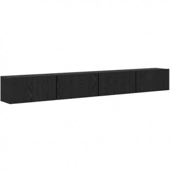 Set di mobile TV in rovere nero (4 unità) – 60 × 30 × 30 cm